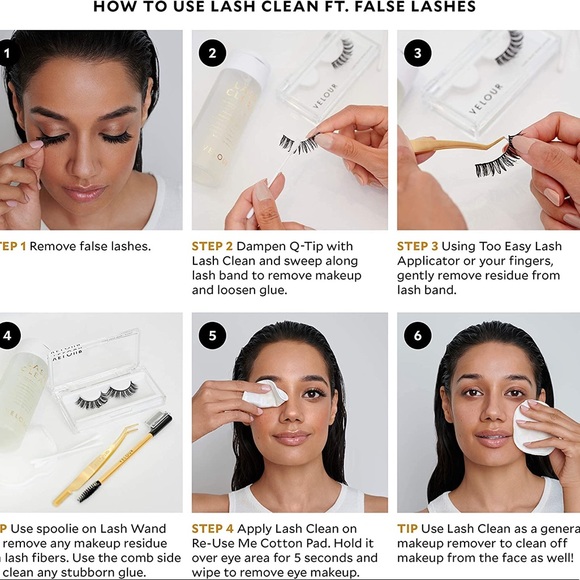 Velour Beauty Lash Clean - Oil-Free Makeup Remover for Eyes, False Lashes - Picture 4 of 10